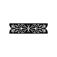 Decorative Leafy Border Element, Black and White vector