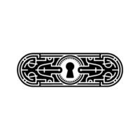 Abstract Keyhole Geometric Black White Illustration vector