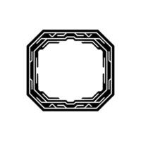 Geometric Tech Frame, Minimalist , Black White, Modern Tech vector