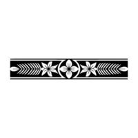 Geometric Floral Border in Black and White, Illustration vector