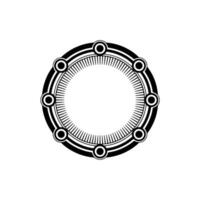 Black and White Art Deco Circle Frame, Minimalist vector