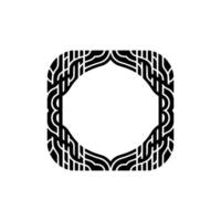 Geometric Decorative Frame with White Circle - Minimalist vector