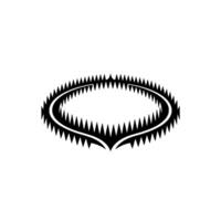 Minimalist Abstract Oval with Sharp Edges on White Background vector