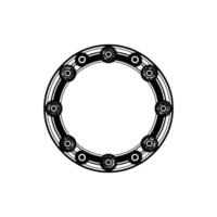 Geometric Gear Circle Ornament on Cream, Minimalist vector