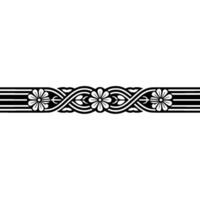 Ornate Floral Black and White Border on Light Gray Background vector