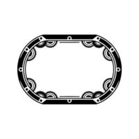 Abstract Geometric Gear Frame on White Background vector