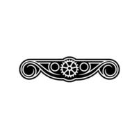 Steampunk Ornament with Gears and Swirls on Cream Background vector
