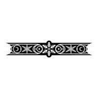 Decorative Black White Snowflake Border Element on Light Background vector