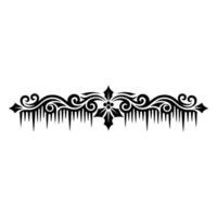 Black Winter Ornament Element, Minimalist Floral Pattern vector