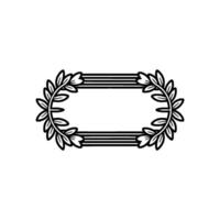 Elegant Laurel Wreath Frame in Black and White vector