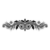 Elegant Black Winter Border Element with Snowflakes vector