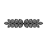 Elegant Leafy Border Ornament with Soft Pink Black on White Background vector