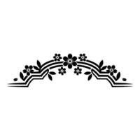 Minimalist Floral Arch in Black and White vector