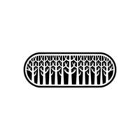 Minimalist Forest Silhouette in Capsule - Nature vector