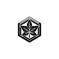 Geometric Leaf in Black and White, Modern Branding vector