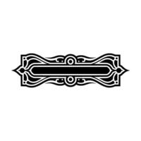 Elegant Black and White Ornamental Label, Decorative Element vector