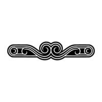 Elegant Silver and Black Swirl Border Ornament on White Background vector