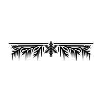 Winter Border Element Snowflake, Branch, Minimal vector