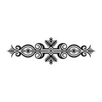 Elegant Black Ornamental with Snowflake Motif vector