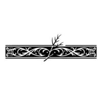 Elegant Scrollwork Border with Branch - Decorative vector
