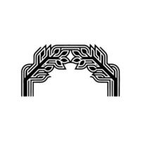 Elegant Black Arch with Leafy Detailing - Minimalist vector