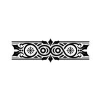 Elegant Black White Ornamental Border with Snowflake Elements vector