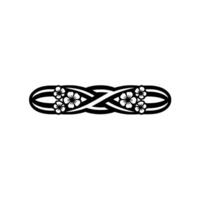 Black Floral, Ornament on White Background vector