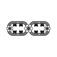Minimalist Floral Infinity , Black and Cream, Decorative Element vector