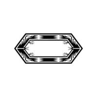 Geometric Hexagon Frame, Minimalist Black and White, Decorative Border vector