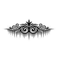 Elegant Black Flourish Ornament with Icicles on White Background vector