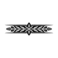 Black Floral Ornament on White, Elegant Divider, Element vector