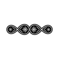 Black and White Winter Infinity Pattern, Snowflake Border vector