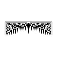 Ornamental Black and White Border with Swirls and Spikes vector
