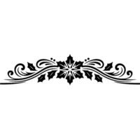 Elegant Black Floral Swirls Border, Illustration, Decorative Element vector