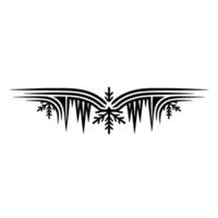 Minimalist Winter Element Icy Snowflake Motif in Black vector
