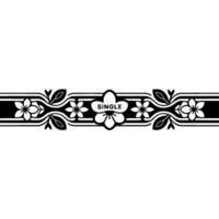 Minimalist Floral Border SINGLE Text, Black White vector
