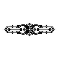 Steampunk Compass Pipe Ornament Nautical Industrial Element vector