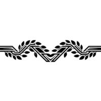 Elegant Art Deco Border with Foliage, Ornament, Monochrome vector