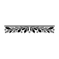 Minimalist Christmas Holly Snowflakes Border vector