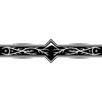 Black and White Ornamental Border, Star and Vine vector