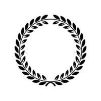 Elegant Black- Laurel Wreath on White Background vector