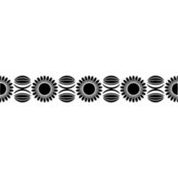 Black Floral Pattern Border on White Background vector