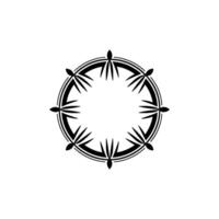 Minimalist Circular Geometric Element, Black and White Abstract Ornament vector