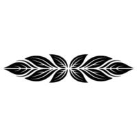 Elegant Black Leaf Flourish Decorative Element vector