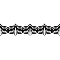 Elegant Black Floral- Border on- White Background vector