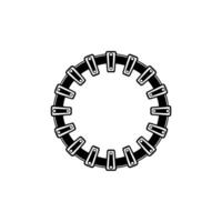 Black White Gear Element, Minimalist, Isolated on White vector