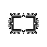 Elegant Floral Frame in Black and White, Decorative Border - Rose vector