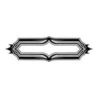 Ornate Black White Frame Element on Grey Background vector