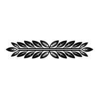 Elegant Black Laurel Wreath Ornament on Light Background vector