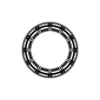 Minimalist Geometric Circular in Black and White - Abstract Frame vector